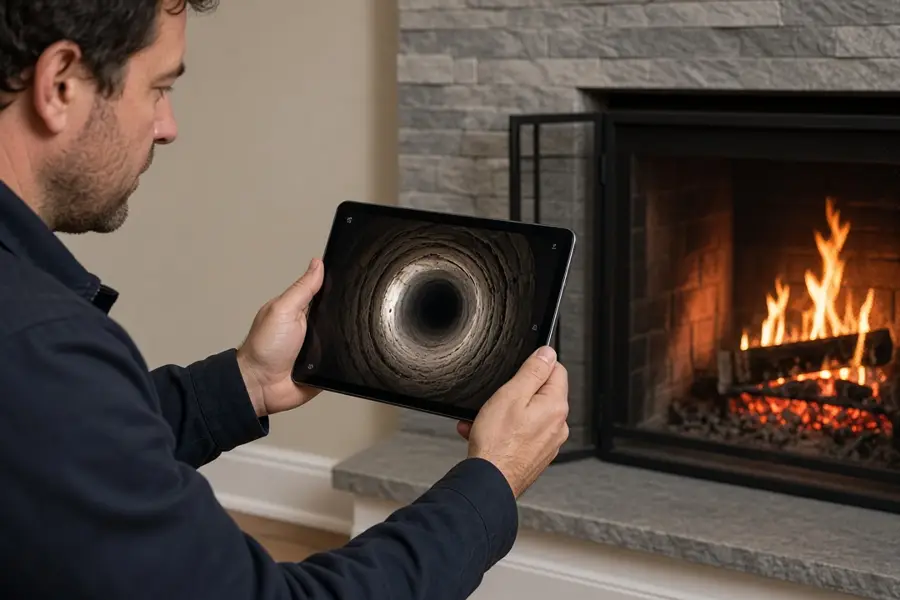 Chimney inspection at a Dallas-area home (placeholder photo)