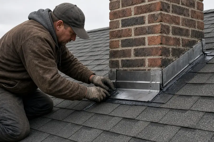 Chimney leak repair and waterproofing at a Dallas-area home (placeholder photo)