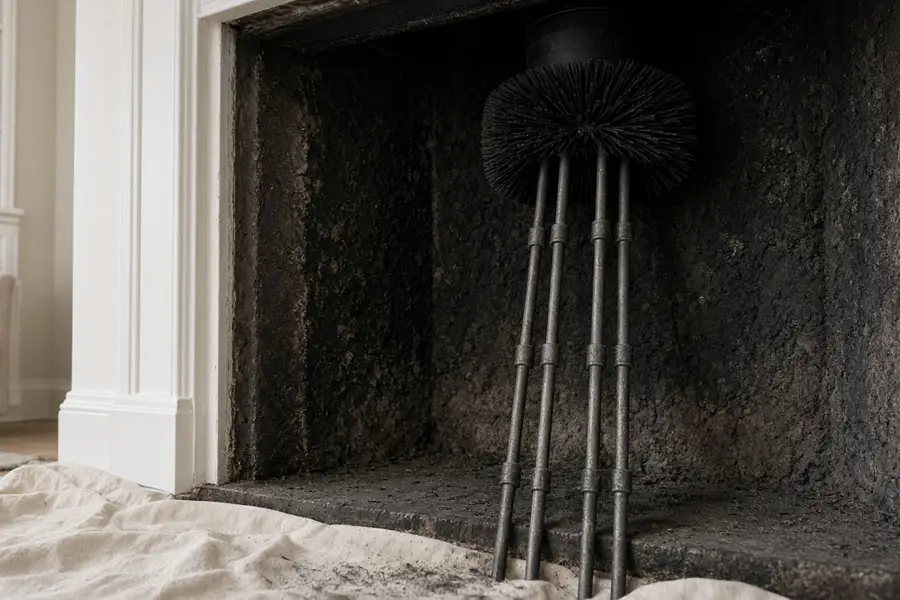 Chimney sweep and cleaning at a Dallas-area home (placeholder photo)